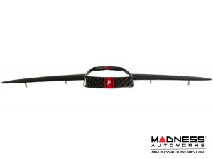 FIAT 500 ABARTH Front Emblem - Carbon Fiber - Red Racing Stripe w/ White Scorpion